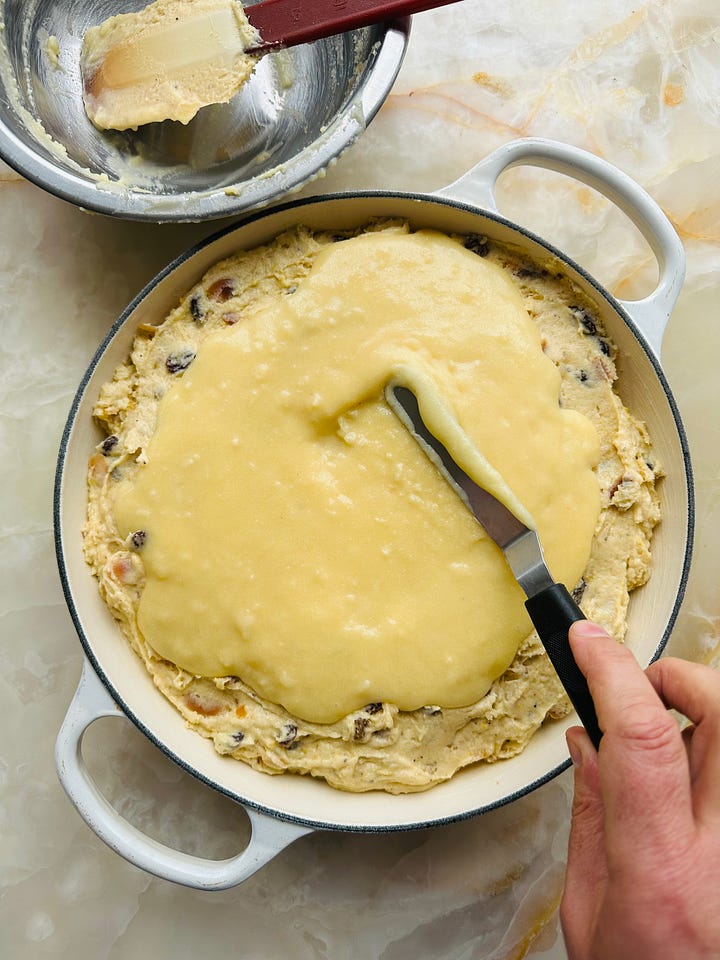 Stollen pear pudding