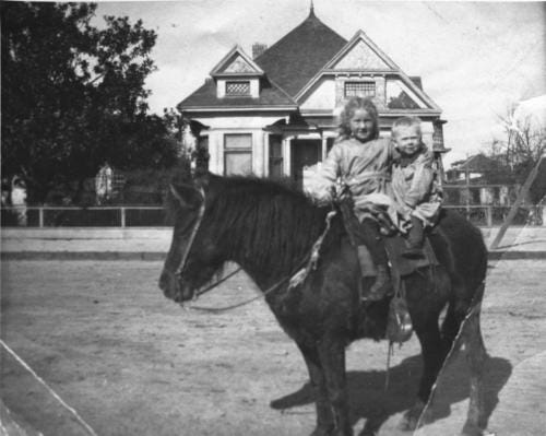 John Steinbeck with sister, Helen. John Steinbeck with sister, Helen.