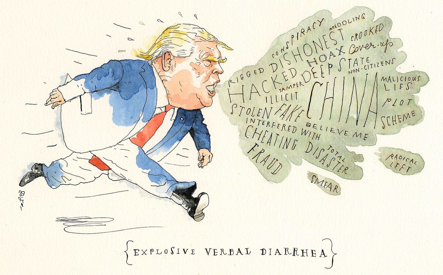 Trump expels verbal diarrhea. Trump expels verbal diarrhea.