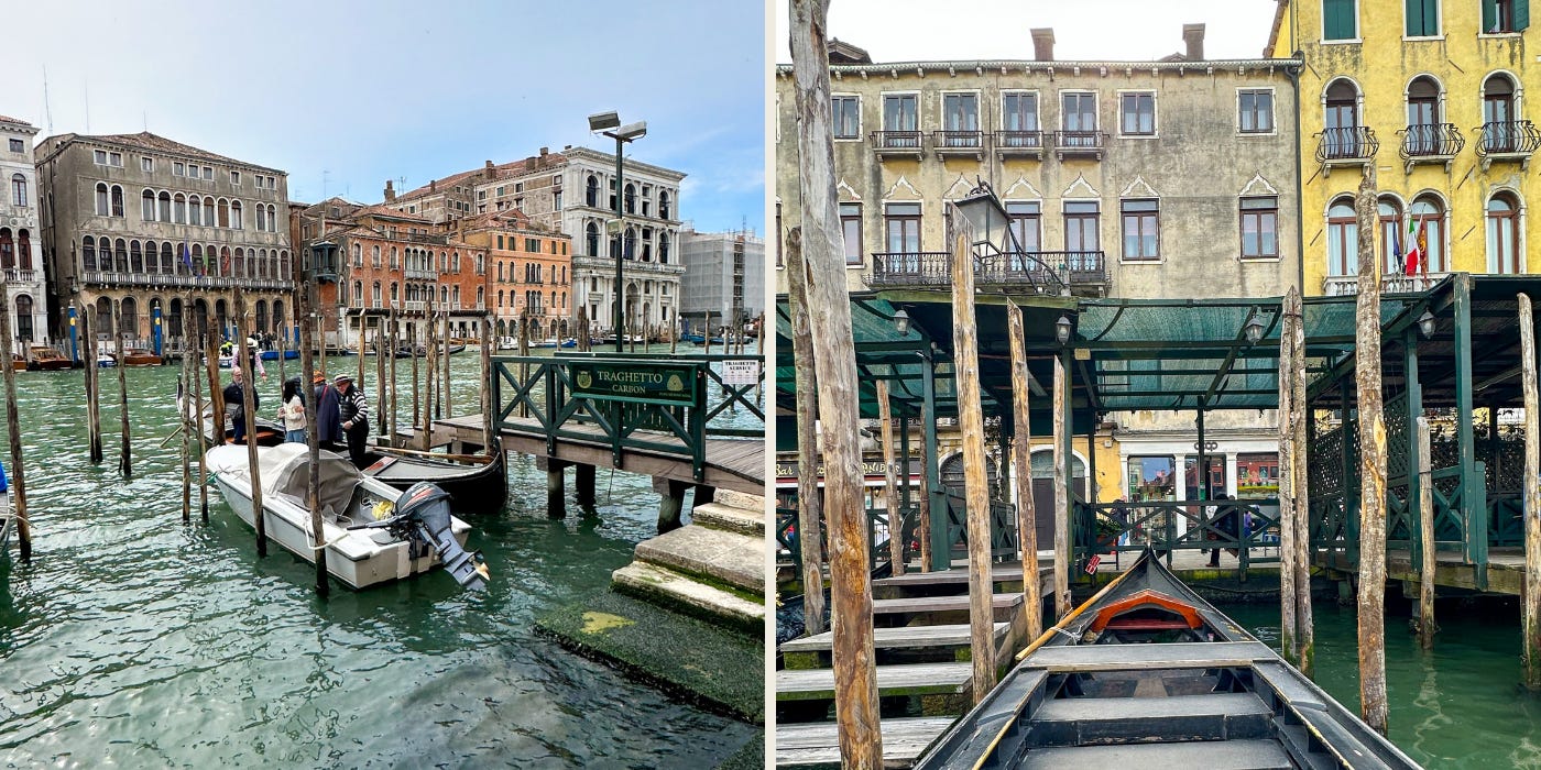 this is a picture of the traghetto canal tansfer in the best venice travel guide for italy