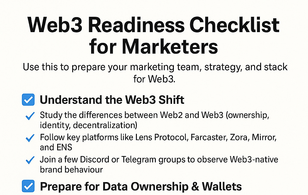 Web3 Readiness Checklist for Marketers
