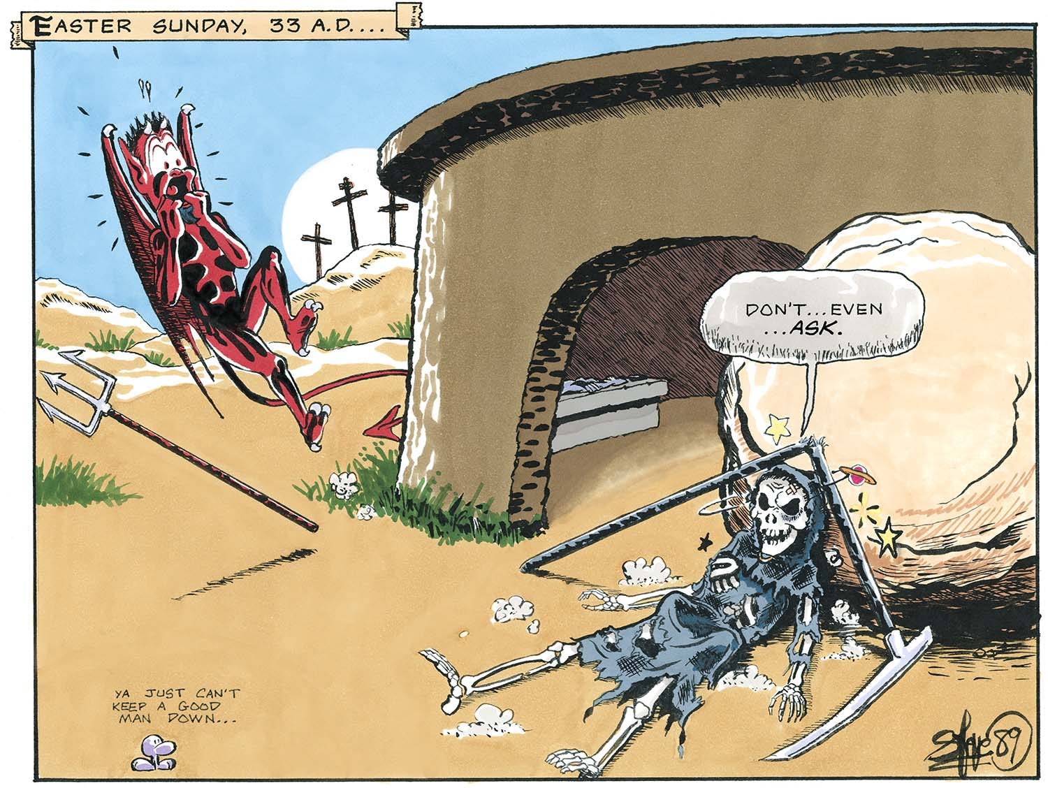 My Easter cartoon: Death’s bad day