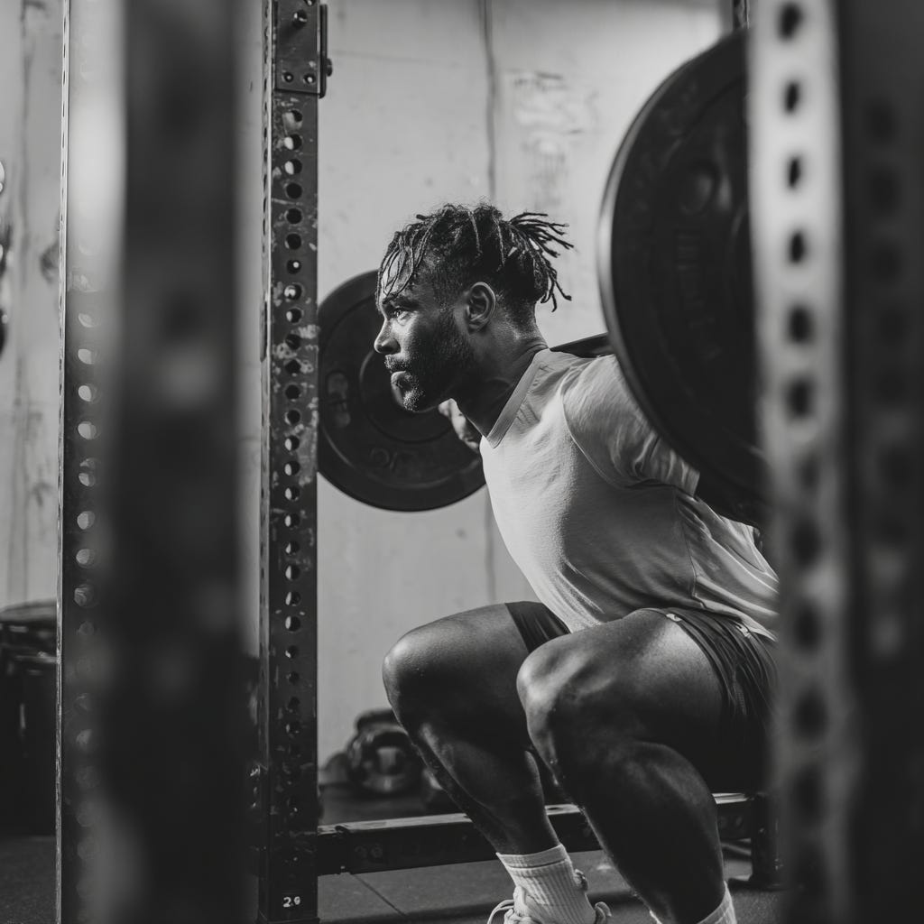 fit male athlete doing back squats in the gym in black and white. fit male athlete doing back squats in the gym in black and white.