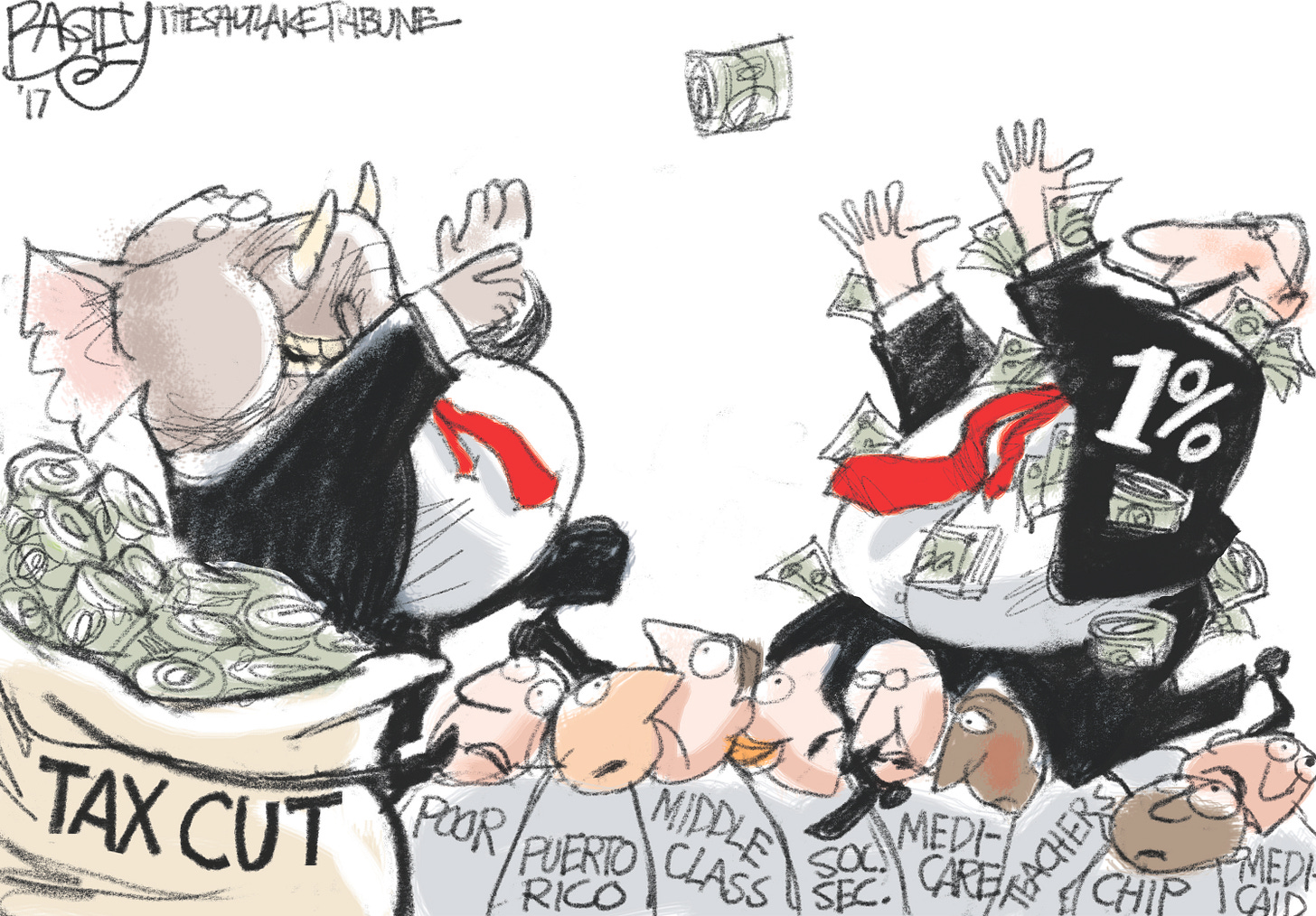 Political cartoon U.S. GOP tax cuts wealthy | The Week