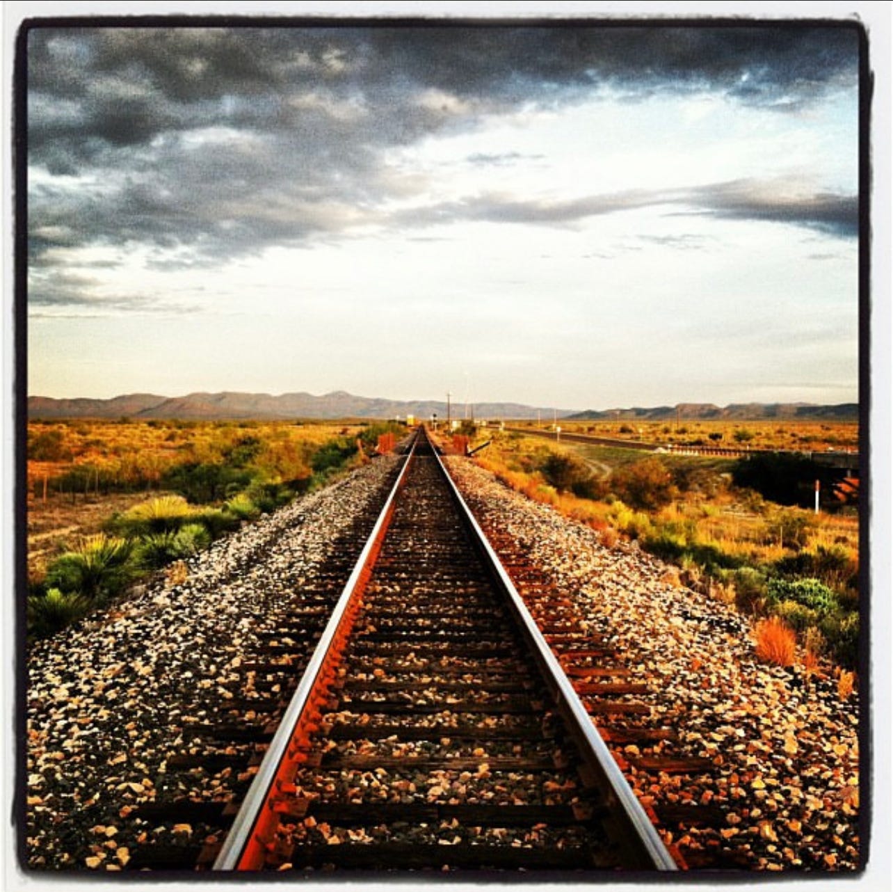 A train tracks going through a landscape

Description automatically generated