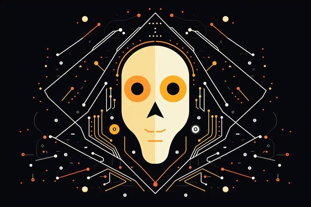 Illustration Graphique D'un Fantôme Dans La Machine | Vecteur Premium
