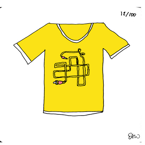 Nine more t-shirt thumbnail sketches.