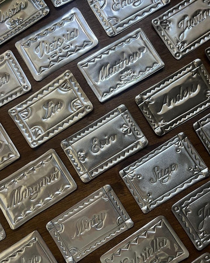 DIY tin embossing project ideas curated for Block Party: A Sewing Substack