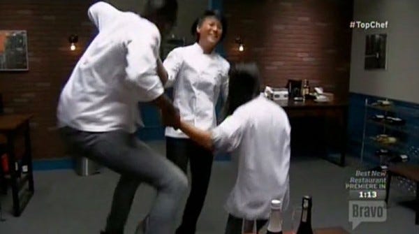 top chef boston gregory melissa mei jumping for finals 2015 top chef boston gregory melissa mei jumping for finals 2015