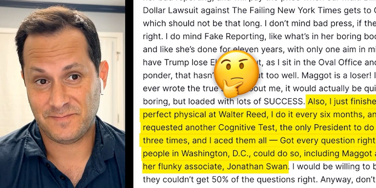 Nobody Asked. Trump Brought Up His 3 Cognitive Tests Anyway