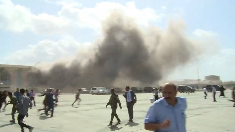 Houthi rockets strike Aden airport Houthi rockets strike Aden airport
