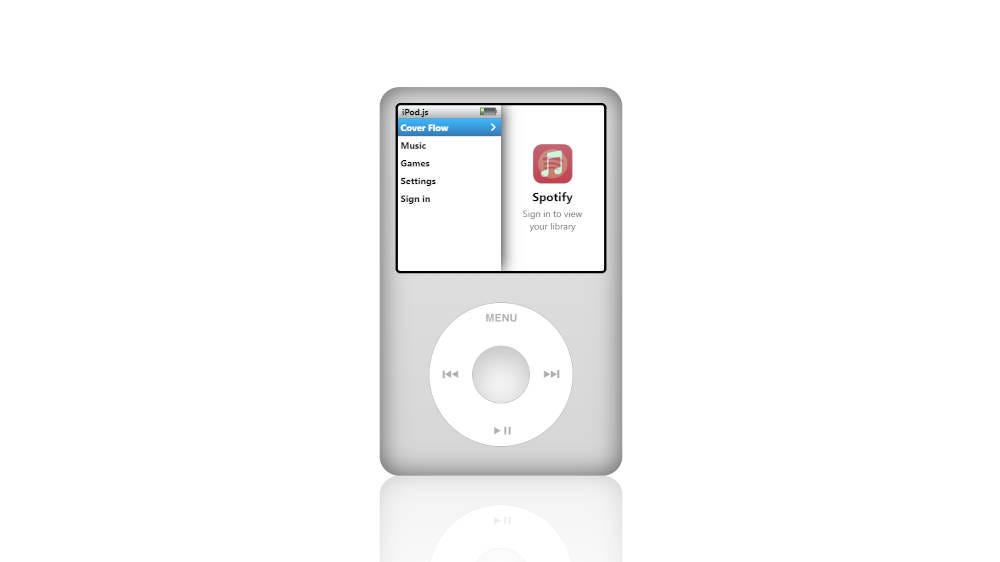 A screenshot of iPod.js A screenshot of iPod.js