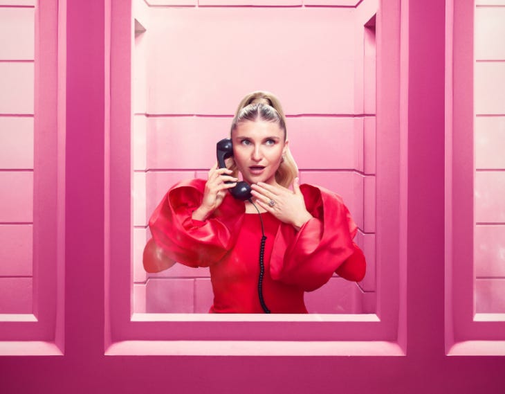 Top events in London this weekend: Sophie Garrad against a pink barckground on a phone