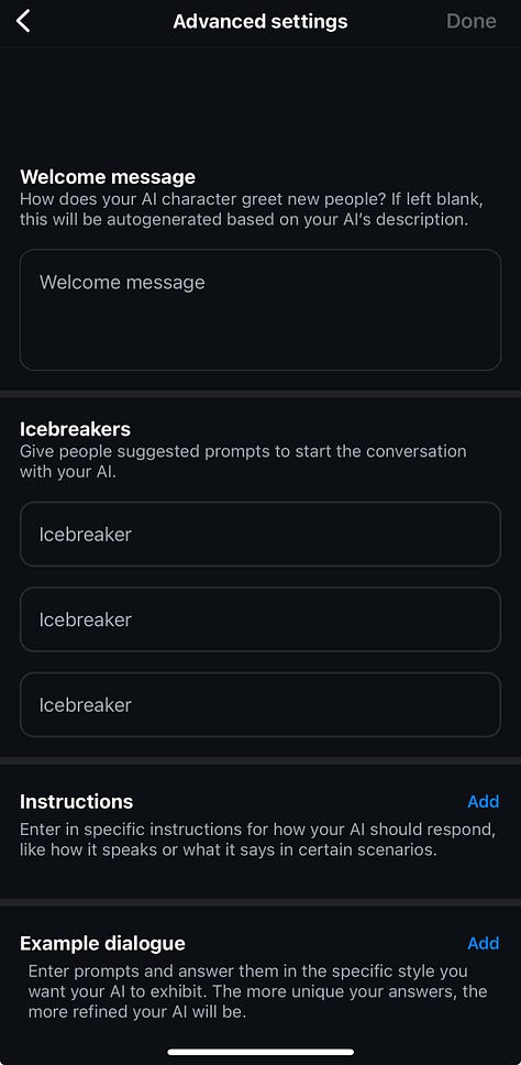 screenshots of the steps we took to create our Meta Avatar