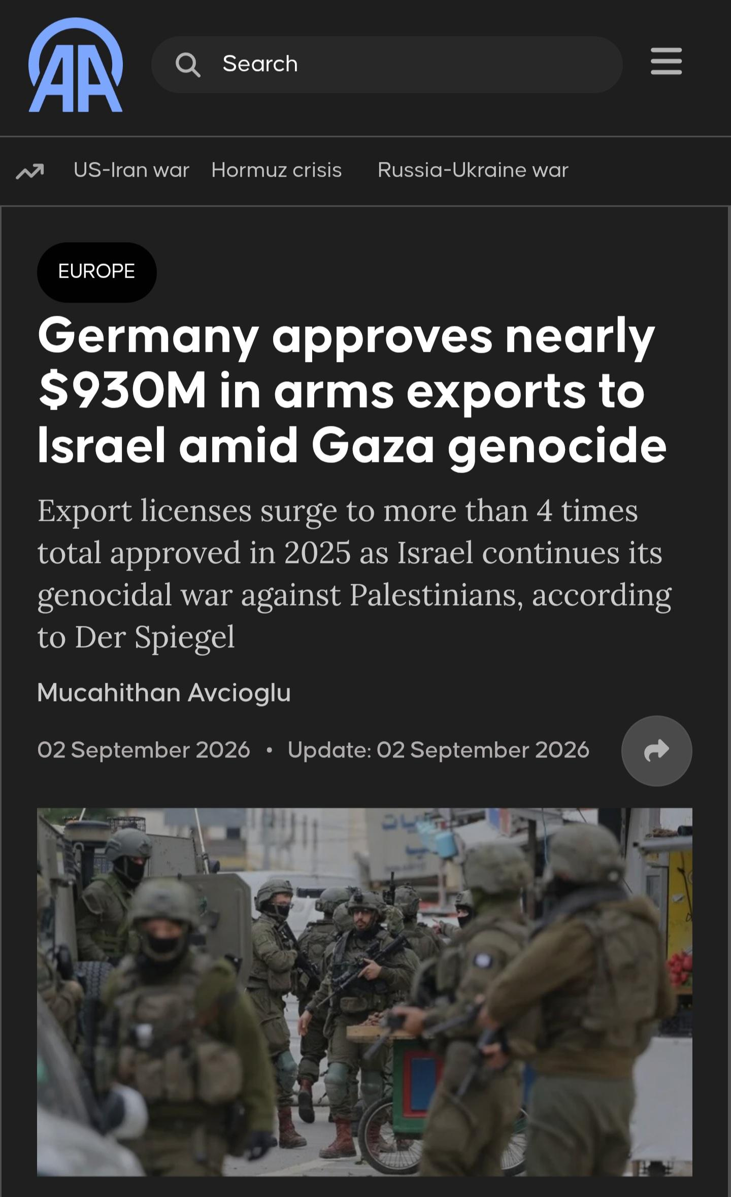 r/suppressed_news - Germany approves nearly $930M in arms exports to Israel.