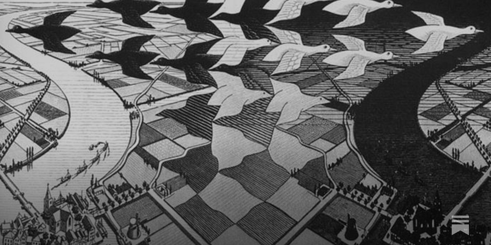 M.C. Escher, Day and Night, 1938 - by Alina Okun