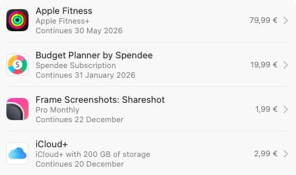 Apple icloud subsciption list