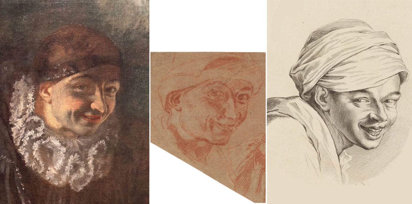 Crispin; a study by Watteau; and an engraving said to be a "portrait of Watteau by himself".