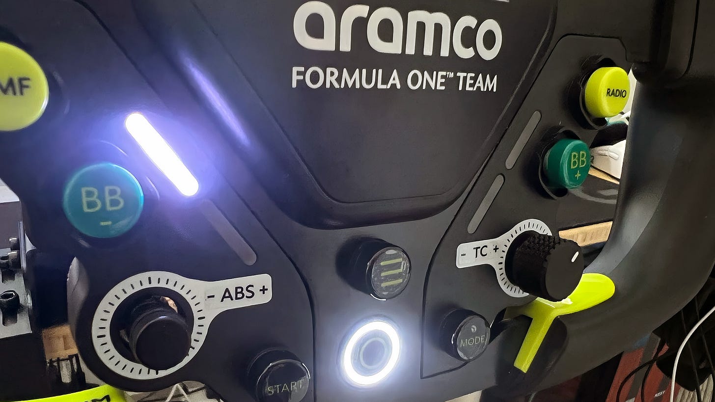 Aston Martin Aramco F1 Team custom set close up Aston Martin Aramco F1 Team custom set close up