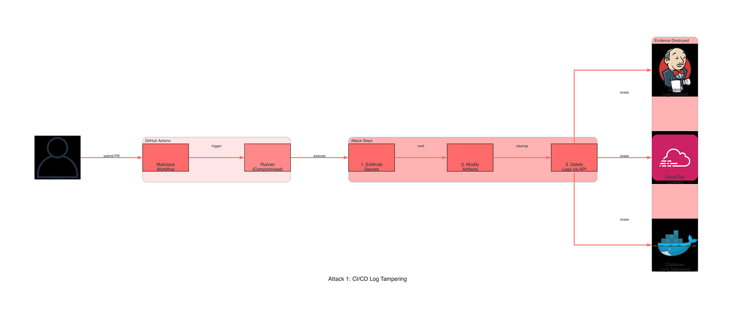CI/CD Log Tampering Attack CI/CD Log Tampering Attack