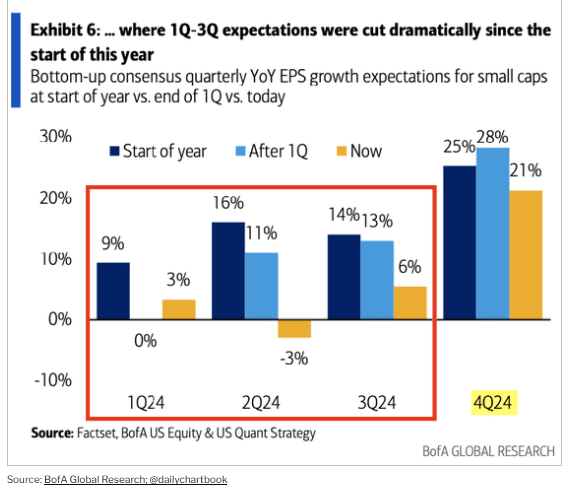 Earnings expectations for Small-cap stocks
