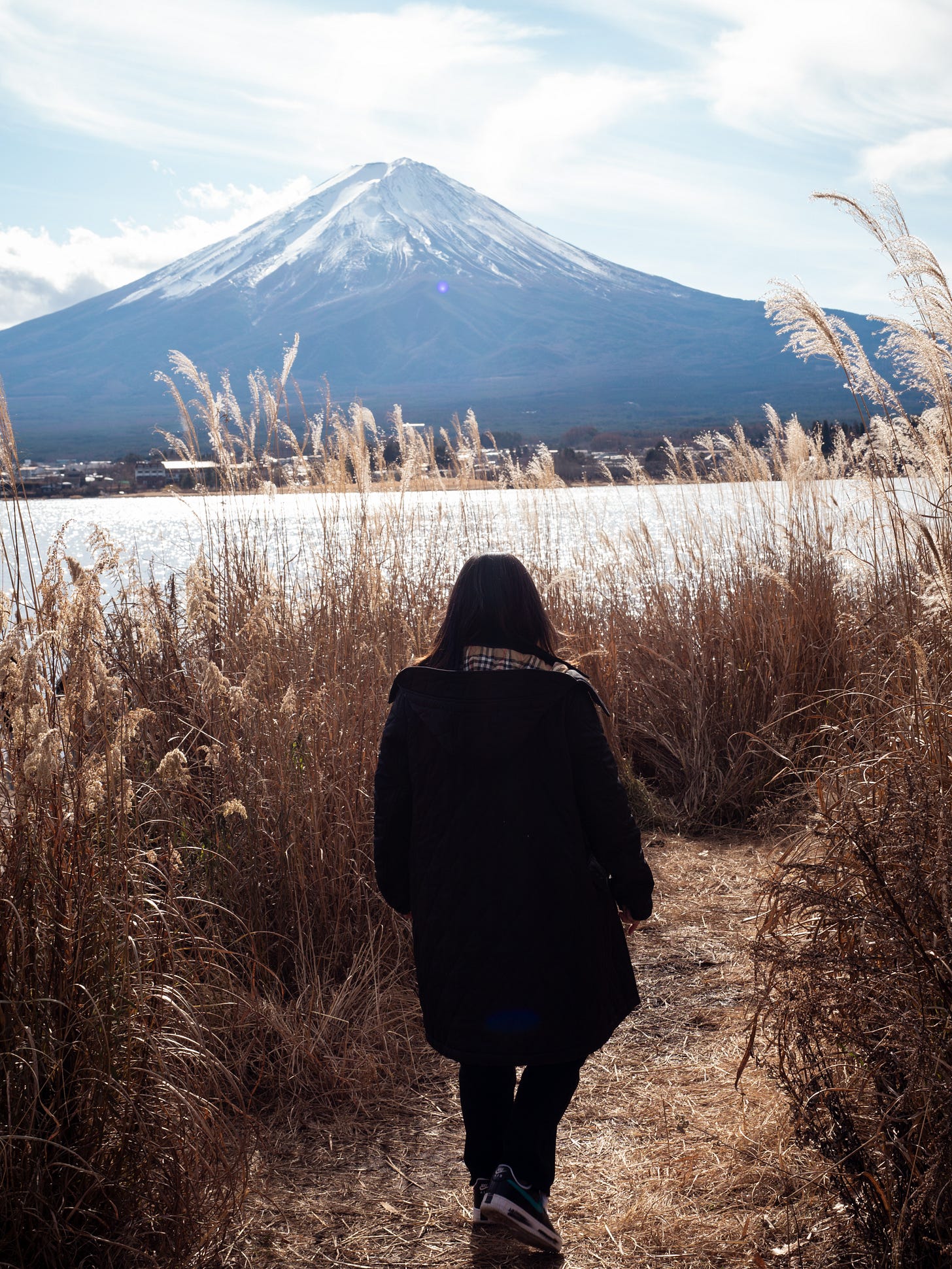 Standing in front of Mt. Fuji