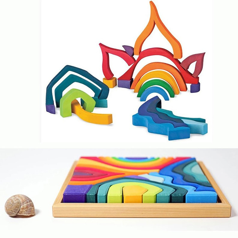 Rainbow 'X-Large' Blocks Wooden Toys 'Four image 1