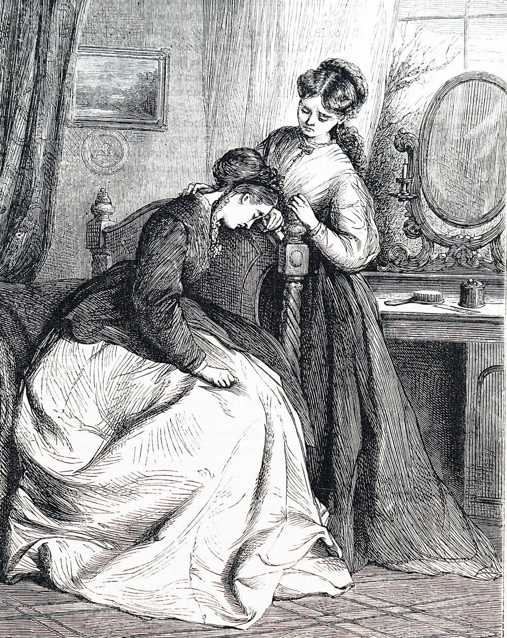 An Older Sister Comforting Her Young Sister