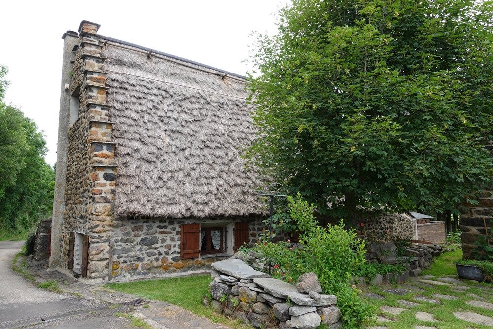 Traditional French Countryhouse with Thatched Roof in Moudeyres Village Traditional French Countryhouse with Thatched Roof in Moudeyres Village