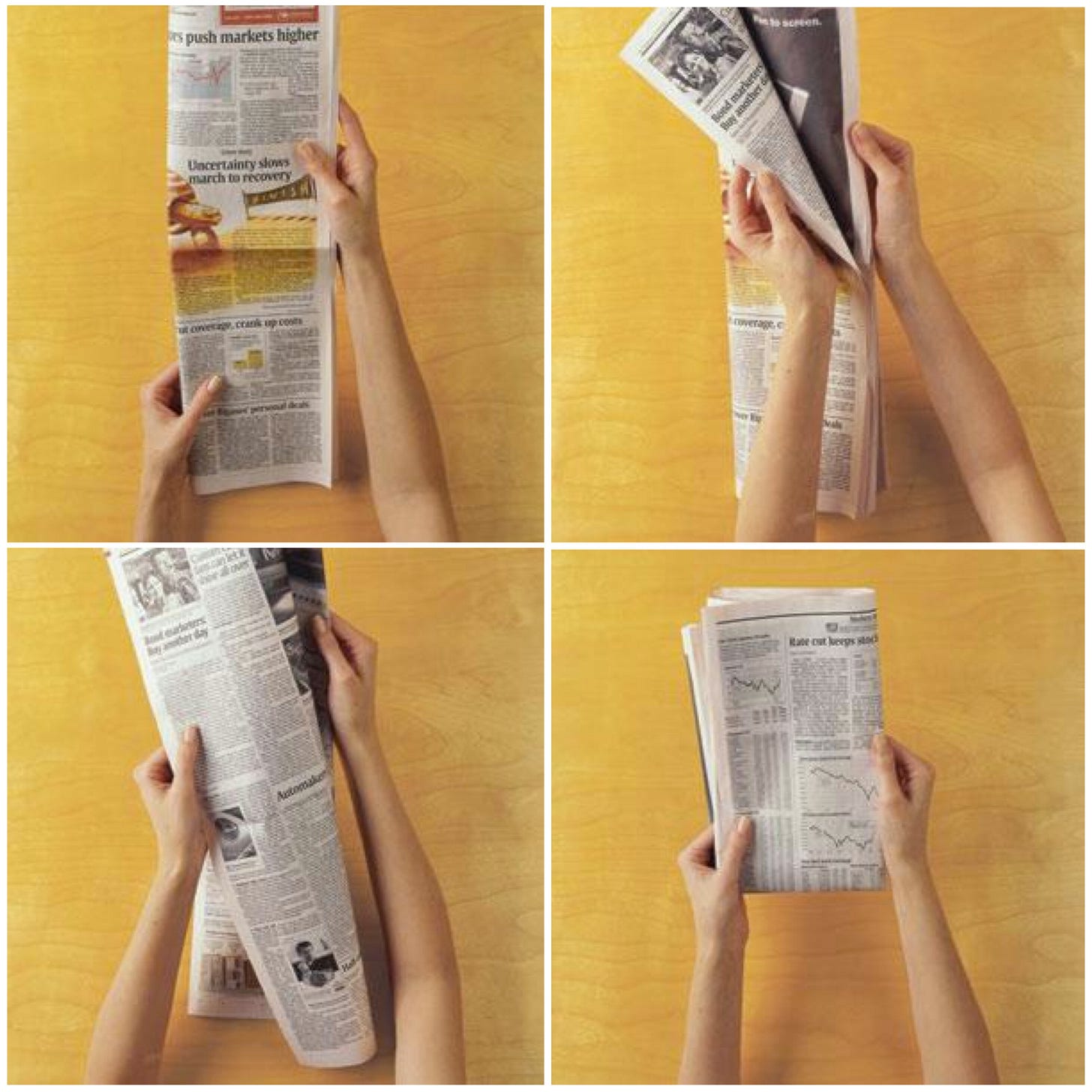 How to Fold a Broadsheet Newspaper – Submitted For Your Perusal