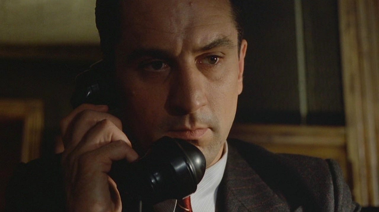 De Niro as Noodles - Charcoal Red-Striped Flannel Suit » BAMF Style