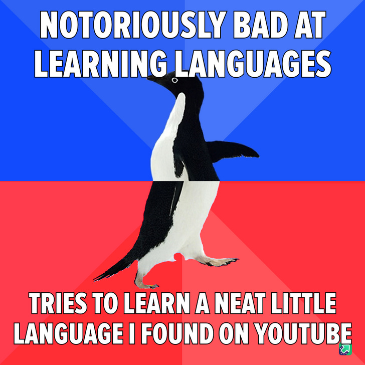 learning a new language meme