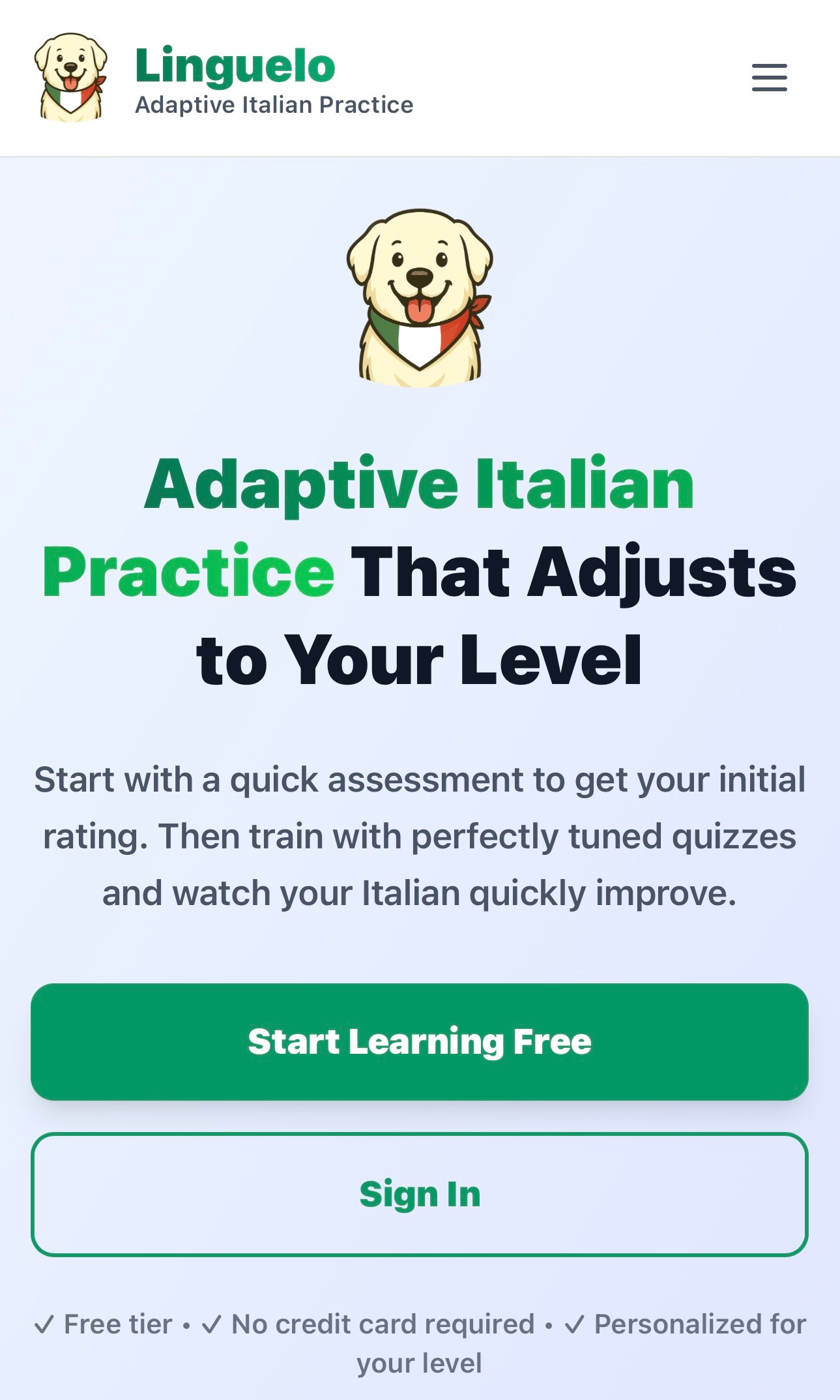 Linguelo - Adaptive Italian Practice Linguelo - Adaptive Italian Practice