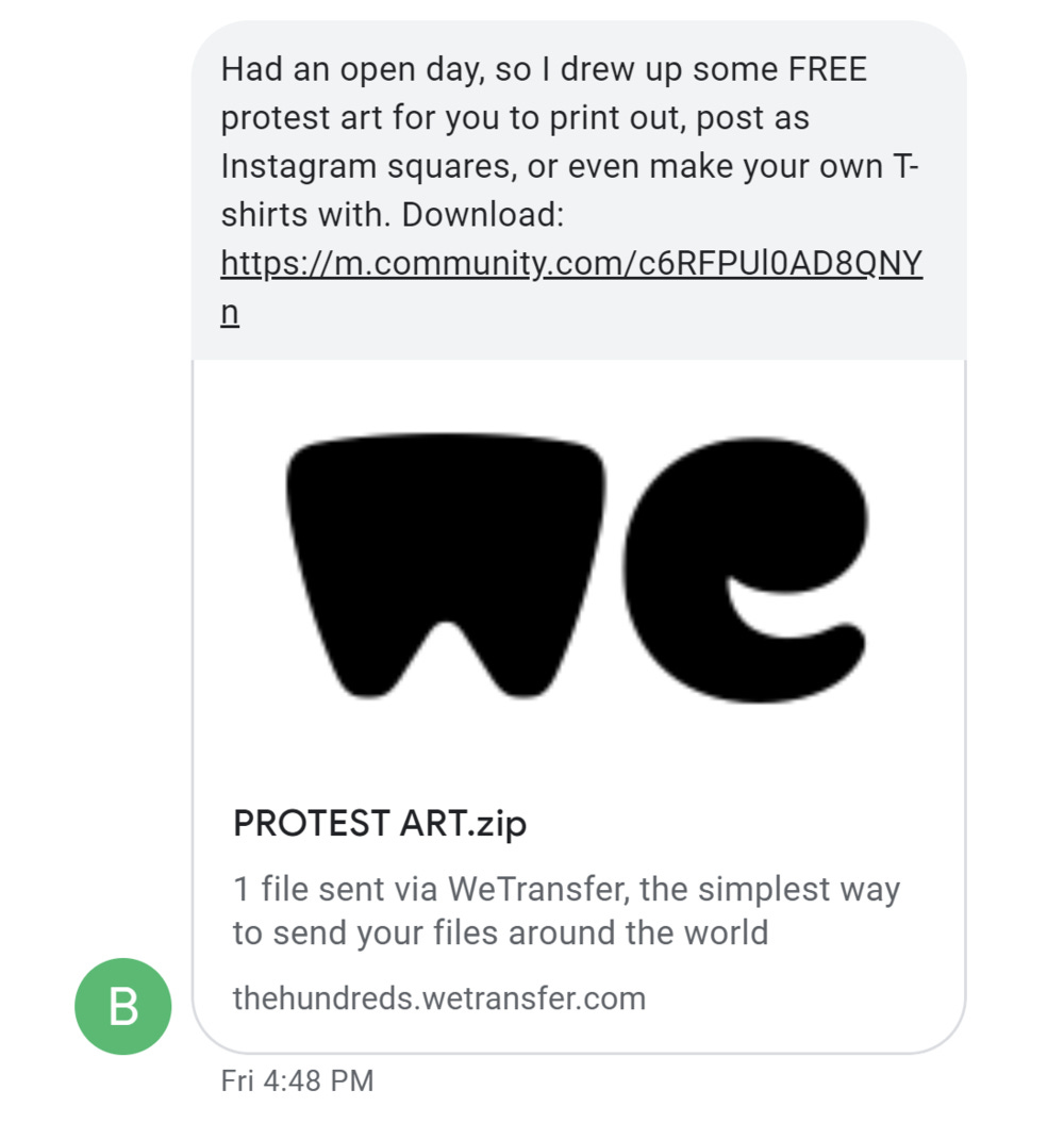 A text from Bobby Hundreds’ Community account. A text from Bobby Hundreds’ Community account.
