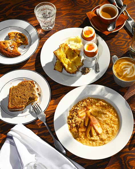 shakes, cardamom buns, oj, masa cake, porridge, air fries by la-based photographer danielle g. adams