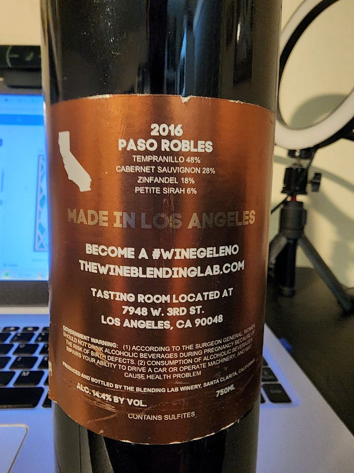 Bottle of The Blending Lab's TeCSZPS - Tempranillo, Cab Sauv, Zinfandel, and Petite Sirah