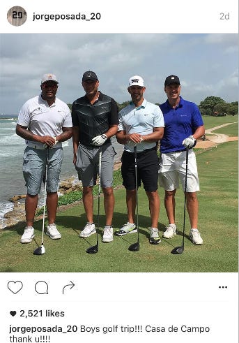 Jeter bachelor party? posada, martinez, jones