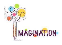 Palabra de imaginación con lápiz en lugar de letra i, concepto de  imaginación y fantasía, logotipo creativo conceptual vectorial o afiche  hecho con fuente especial. | Vector Premium