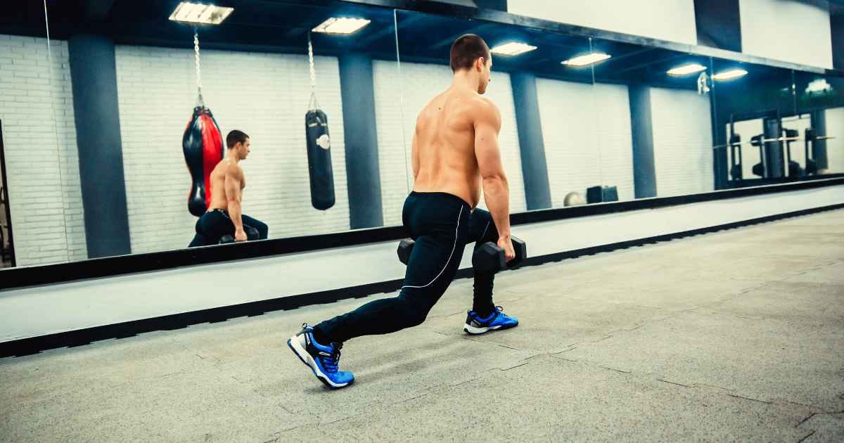 man doing lunge exercise