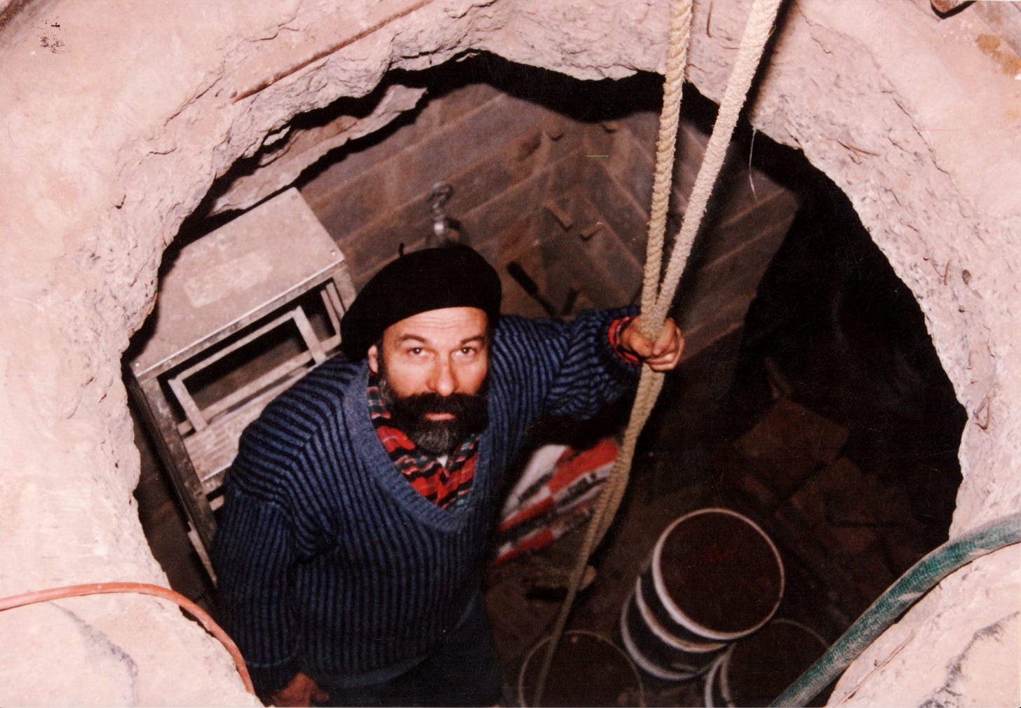 Arturo Di Modica in his DIY basement, 1982 (source)
