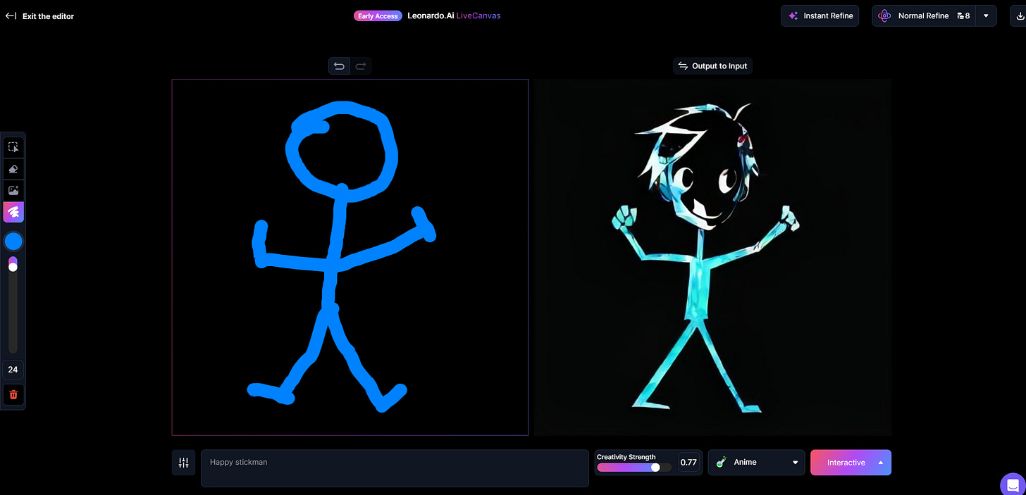 Stickman upgraded by Leonardo's Live Canvas