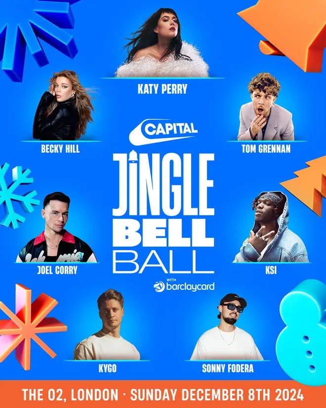 Capital's Jingle Bell Ball lineup for Sunday December 8Cap