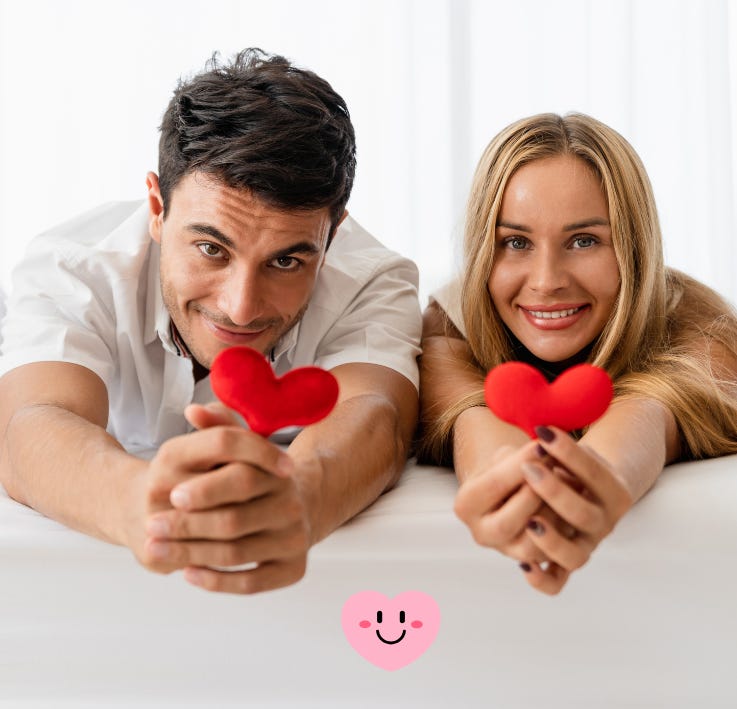 Happy man and woman