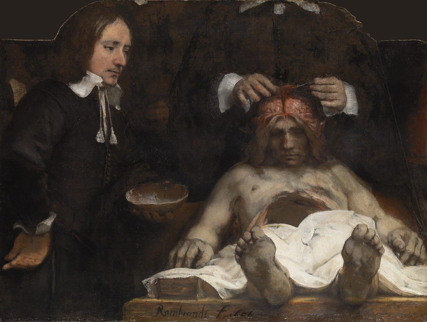 Rembrandt anatomy lesson painting fragment