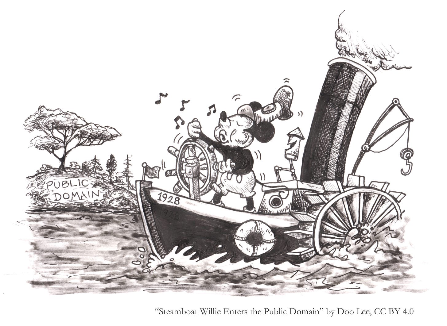 Image of Steamboat Willie Entering the Public Domain by Doo Lee