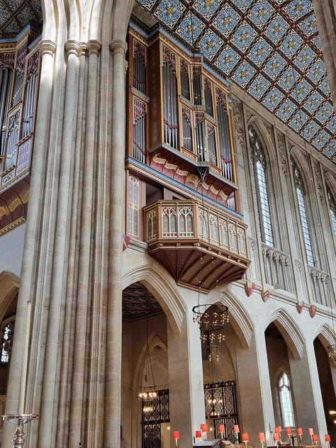 Pictures of Bury St Edmunds including the cathedral, abbey ruins and Angel Hotel