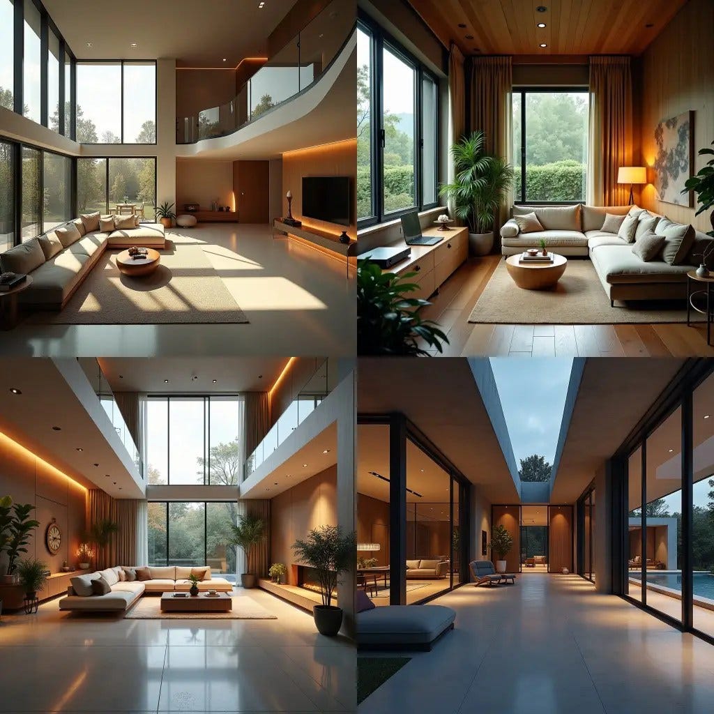 Rendered image of a Flexidential modern property, showcasing a sleek, contemporary design with clean lines and open-concept spaces. The property features adaptable interiors with multi-purpose rooms that easily transform to suit various needs—such as a living area that can double as a home office or guest space. Large floor-to-ceiling windows allow natural light to flow through, creating a bright and inviting atmosphere that emphasizes flexibility and functionality. The exterior combines minimalist architecture with sustainable materials, blending seamlessly into its surroundings. This Flexidential home embodies a forward-thinking approach to modern living, where each space is designed to evolve with its occupants.