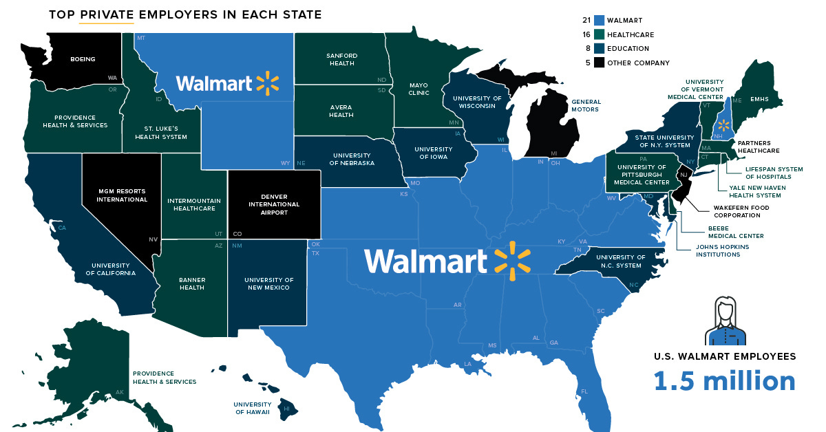 Walmart Nation: Mapping America&#39;s Biggest Employers