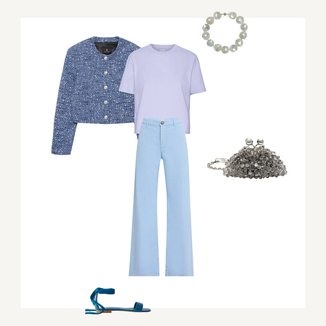 Capsule items for the Summer palette with a selection of resulting outfits
