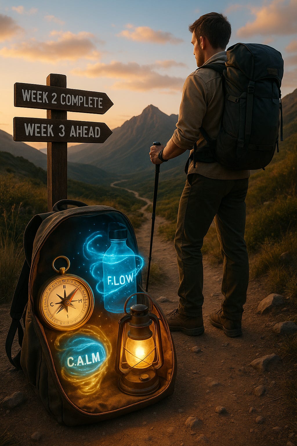 AI generated image for prompt: A determined hiker/adventurer ...